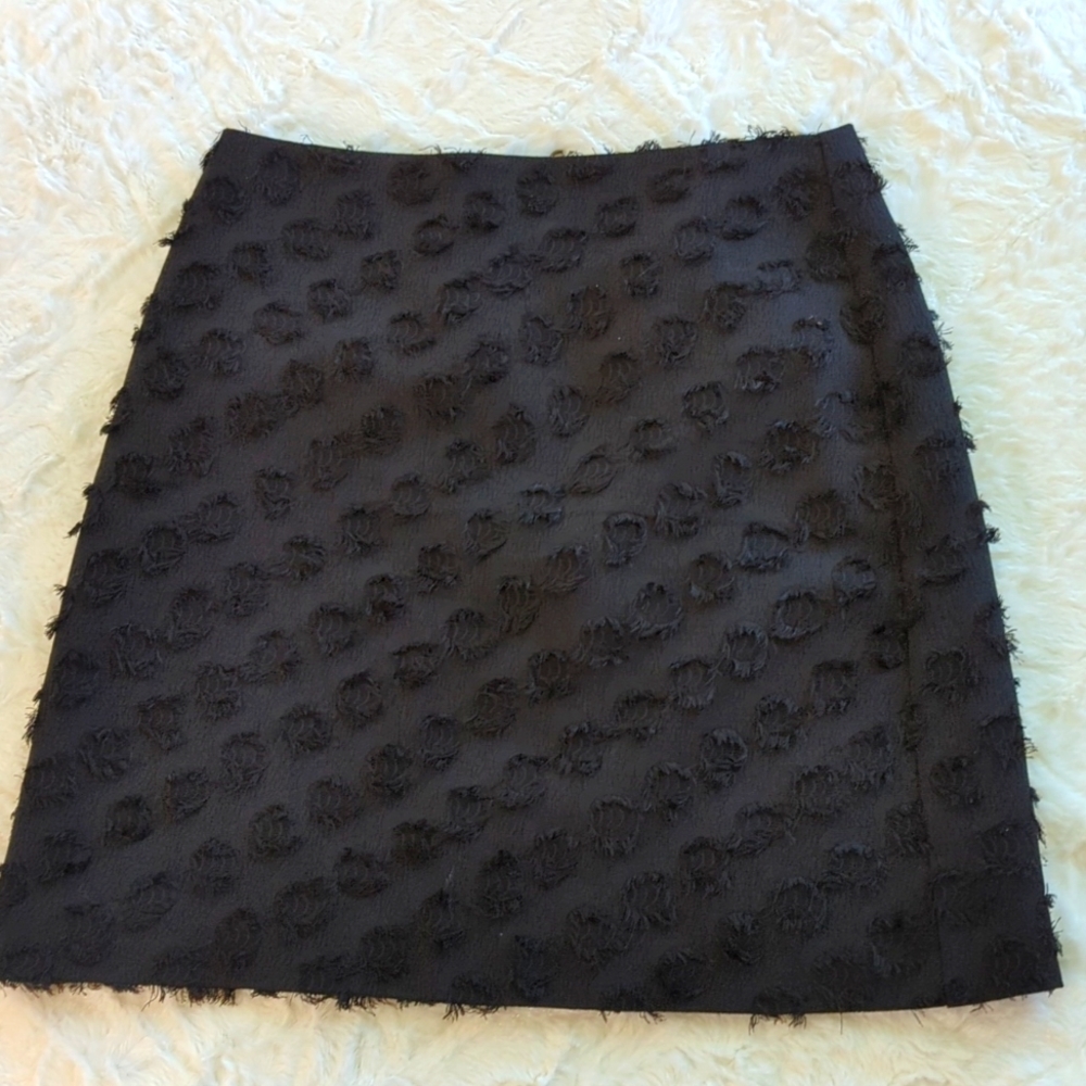 Loft Black Textured Pencil Skirt